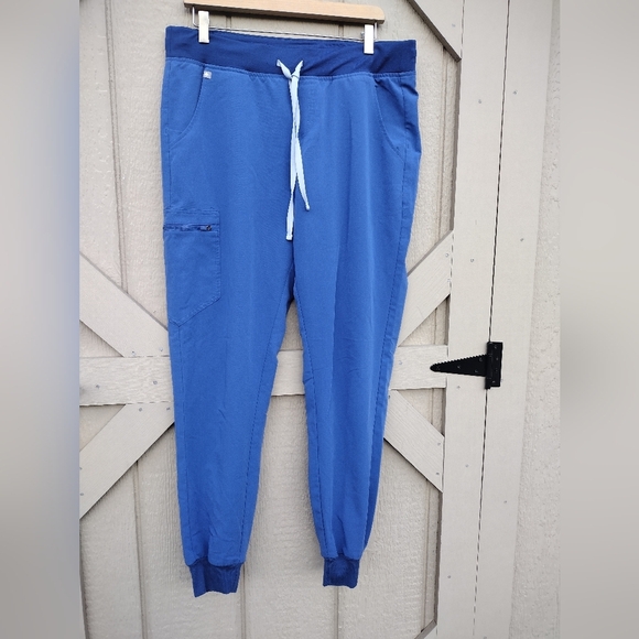Figs Pants - FIGS Zamora Jogger Scrub Pants Womens Blue Large Tall Drawstring Elastic Waist